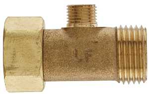 Plumb Pak PP2039LF Tee Adapter, 1/2 x 1/2 x 1/4 in, FIP x MIP x Tube, Brass, Rough Brass
