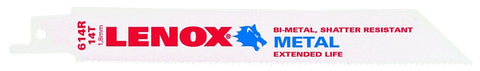 Lenox 20564614R Reciprocating Saw Blade, 3/4 in W, 6 in L, 14 TPI