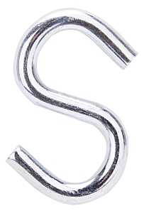 ProSource LR372 S-Hook, 100 lb Working Load, 0.229 in Dia Wire, Steel, Zinc, Pack of 20