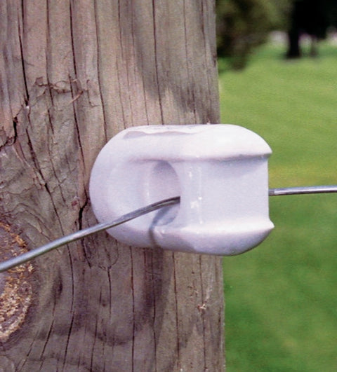 Fi-Shock MP-1933 Small Screw-In Insulator, Polyrope/Polywire, Porcelain, Screw Mounting