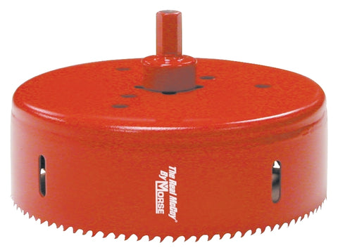 Morse Real McCoy TA66 Hole Saw with Arbor, 4-1/8 in Dia, 1-15/16 in D Cutting, 7/16 in Arbor, 4/6 TPI, HSS Cutting Edge