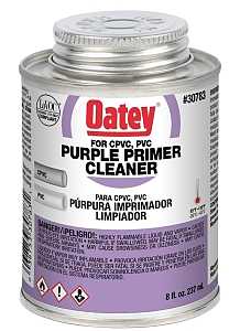 Oatey 30783 Primer/Cleaner, Liquid, Purple, 8 oz Pail