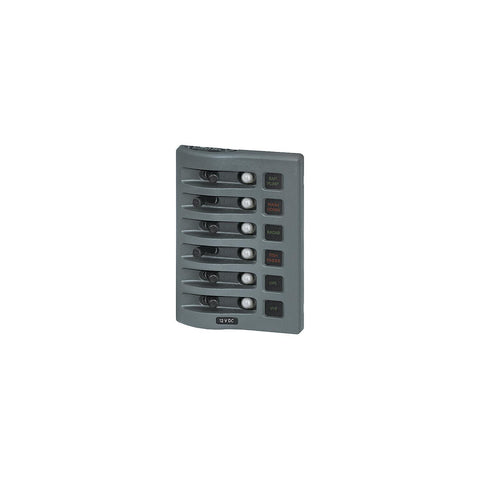 Weatherdeck Breaker Panel 12VAC 6 Pos Gray