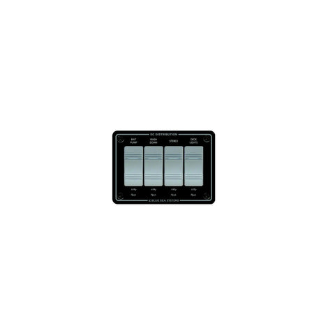 Blue Sea Systems 8262 Contura Water Resistant 12V DC 4 Position Panel, Gray