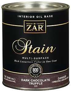 ZAR 12312 Wood Stain, Dark Chocolate Truffle, Liquid, 1 qt, Can