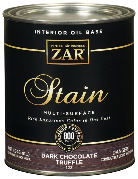 ZAR 12312 Wood Stain, Dark Chocolate Truffle, Liquid, 1 qt, Can