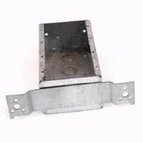 Raco 687 Switch Box, 4-Gang, 16-Knockout, 1/2, 3/4 in Knockout, Steel, Gray, Bracket Mounting