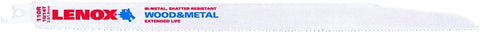 Lenox 20583110R Series Reciprocating Saw Blade, Applicable Materials: Metal, Nail-Embedded Wood, Plastic, 3/4 in W