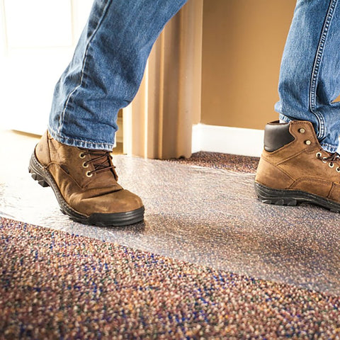 Surface Shields Carpet Shield CS24100 Temporary Carpet Protection Film, 100 ft L, 24 in W, 2.5 mil Thick, Polyethylene