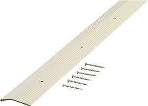 M-D 74336 Carpet Trim, 72 in L, 1.38 in W, Fluted Surface, Aluminum, Almond