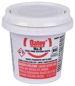 Oatey 30013 Flux, Applicable Materials: Brass, Copper, Copper Coated Metal, Galvanized Iron, Lead, Tin, 4 oz