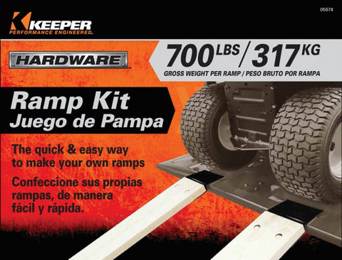 Keeper 05674 Ramp Kit, 700 lb, Steel, Powder-Coated, 7-1/4 in L