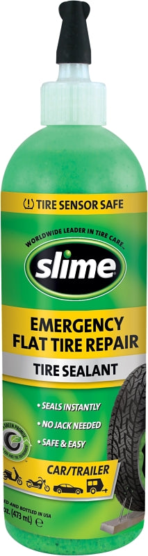 Slime 10011 Tire Sealant, Seals Tire Up to: 1/4 in, 16 oz Squeeze Bottle, Liquid, Characteristic