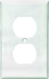 Eaton Wiring Devices 2132W Wallplate, Standard-Size, 4-1/2 in L, 2-3/4 in W, 1-Gang, Thermoset, White