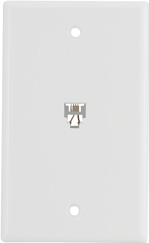 Eaton Wiring Devices 3532-4W Telephone Jack with Wallplate, Thermoplastic Housing Material, White
