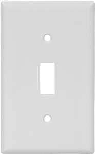 Eaton Wiring Devices 5134W Wallplate, 4-1/2 in L, 2-3/4 in W, 1 -Gang, Nylon, White, High-Gloss, Pack of 10