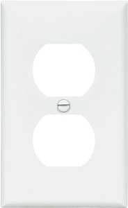 Eaton Wiring Devices 5132W Wallplate, 4-1/2 in L, 2-3/4 in W, 1 -Gang, Nylon, White, High-Gloss, Flush Mounting