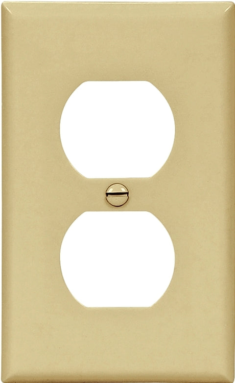Eaton Wiring Devices 5132V Wallplate, 4-1/2 in L, 2-3/4 in W, 1 -Gang, Nylon, Ivory, High-Gloss, Flush Mounting