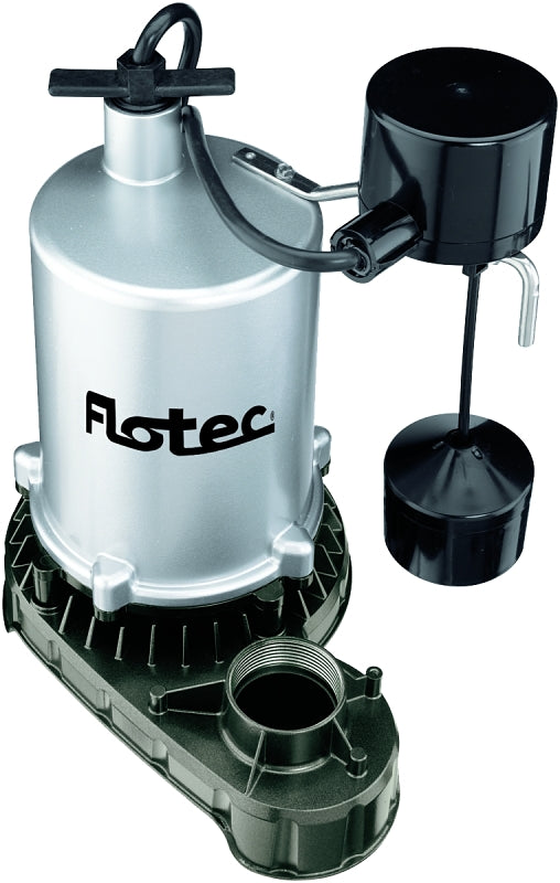 Flotec FPZT7350 Sump Pump, 7.3 A, 115 V, 0.5 hp, 1-1/2 in Outlet, 23 f ...