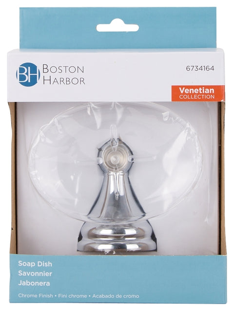 Boston Harbor L5059P-26-10 Soap Dish, Wall Mounting, Acrylic Tray/Zinc, Chrome Finish