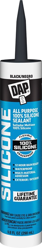 DAP 08642 Window and Door Sealant, Black, -40 to 400 deg F, 9.8 fl-oz Cartridge, Pack of 12