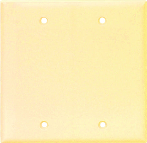 Eaton Cooper Wiring 2137V-BOX Wallplate, 4-1/2 in L, 4.56 in W, 0.08 in Thick, 2 -Gang, Thermoset, Ivory