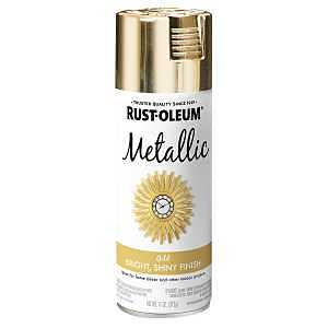 Rust-Oleum 340647 Metallic Spray Paint, Gloss, Gold, 11 oz, Aerosol Can