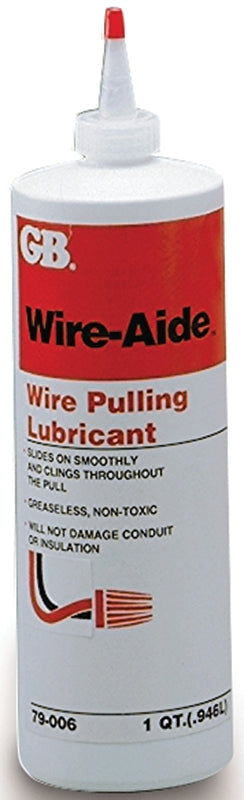 Gardner Bender Wire Aide Series 79-006N Wire Pulling Lubricant, Yellow, 1 qt Bottle, Gel