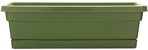 Southern Patio WB2412OG Window Box Planter, 7.22 in H, 8 in W, 23-3/4 in D, Dynamic Design, Polyresin, Olive Green