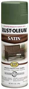 Rust-Oleum 7737830 Rust Preventative Spray Paint, Low Satin, Spruce, 12 oz, Can