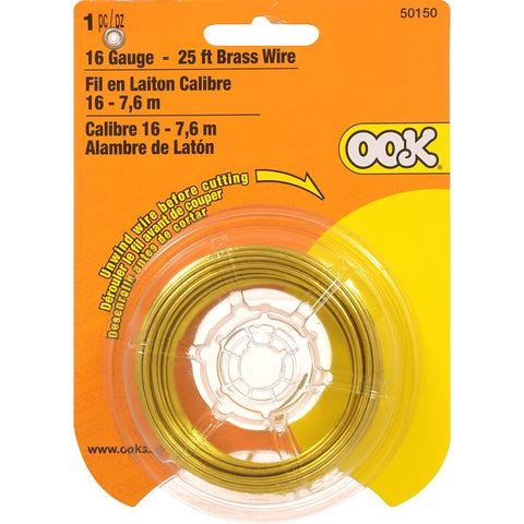 Hillman 50150 Utility Wire, 25 ft L, 16, Brass