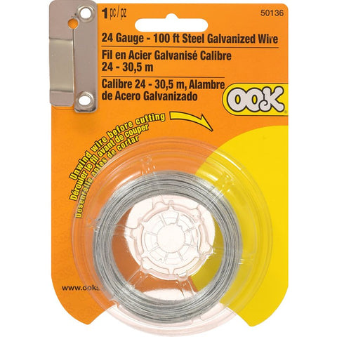 Hillman 50136 Utility Wire, 100 ft L, 24, Galvanized Steel