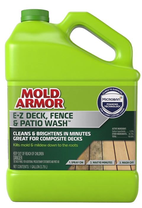 Mold Armor HA505 Deck and Fence Wash, Liquid, Yellow, 1 gal, Spray Dispenser, Pack of 4