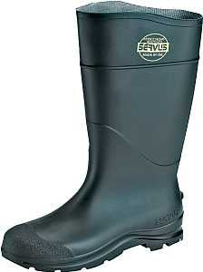 Servus 18821-8 Non-Insulated Knee Boots, 8, Black, PVC Upper, Insulated: No