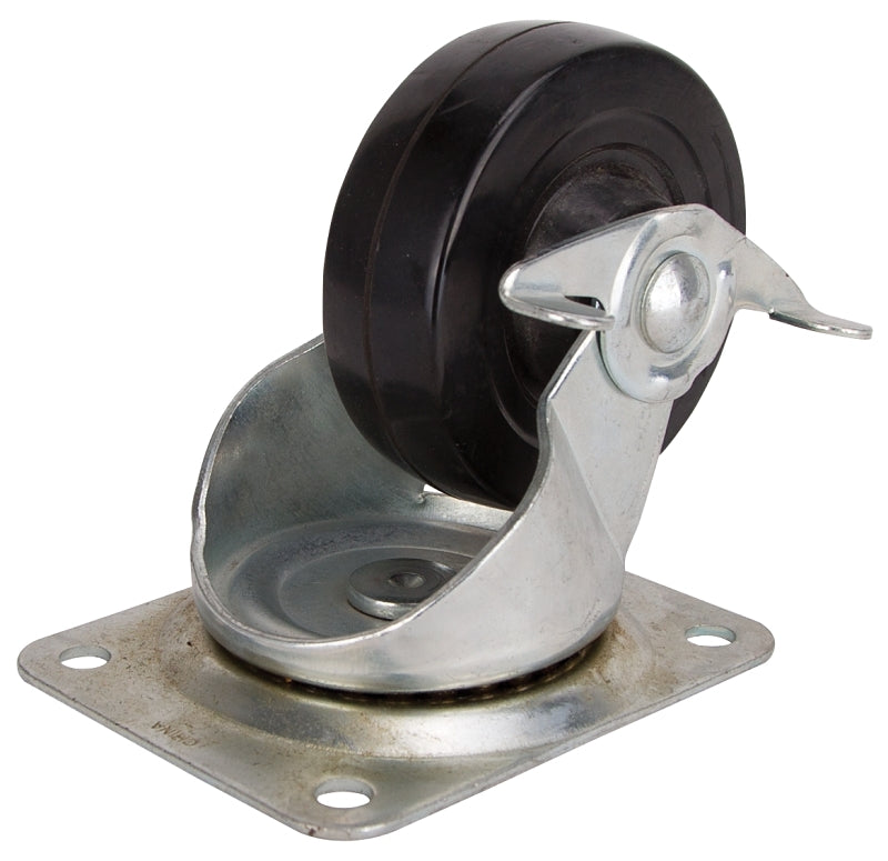 ProSource JC-H12 Swivel Caster, 4 in Dia Wheel, 1-1/4 in W Wheel, Rubb ...
