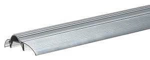 Frost King ST26A Top Threshold, 3/4 in H, 36 in L, 3 in W, Aluminum/Vinyl, Silver