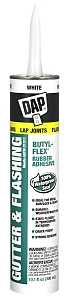 DAP Butyl-Flex 18184 Gutter and Flashing Sealant, White, Paste, Strong Solvent Odor/Scent, Pack of 12