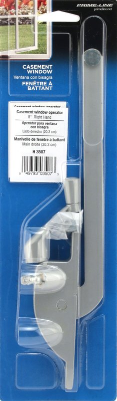 Prime-Line H 3507 Window Operator, 8 in L x 3-7/8 in W x 13-1/4 in H Dimensions, For: Older Steel Framed Windows, Right
