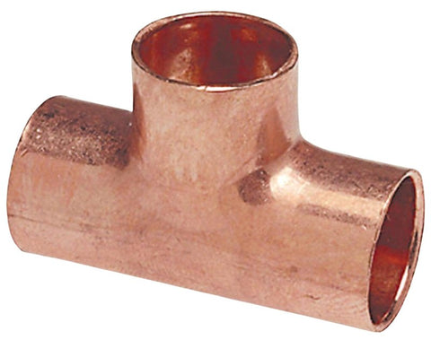 Nibco 611 Series W01730D Reducing Tee, 1 x 3/4 in, Sweat, Copper, 494 psi Pressure