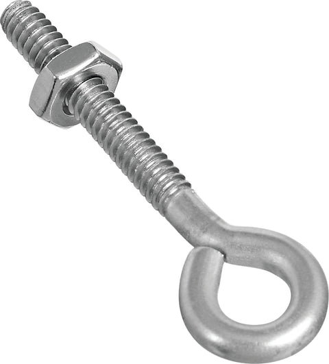 National Hardware N221-564 Eye Bolt, #10-24 Thread, 1-1/4 in L Thread, 0.28 in ID Dia Eye, 1.41 in L Shank, Pack of 10