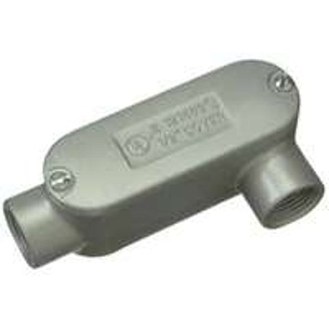 Halex 58305 Type LL Rigid Conduit Body, 1/2 in Hub, 4-13/32 in OAL, Threaded, Aluminum, Each
