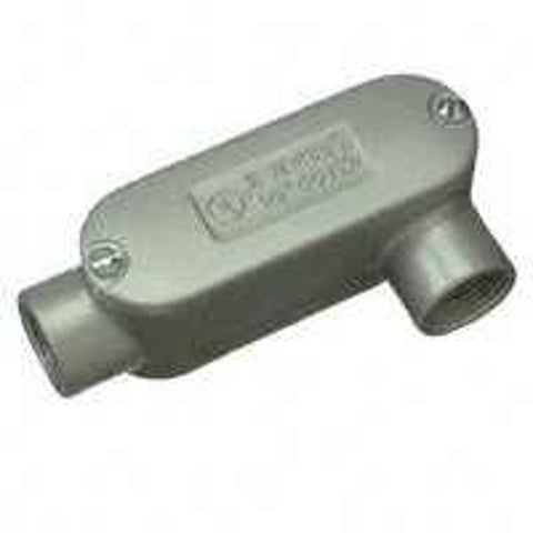 Halex 58905 Type LR Rigid Conduit Body, 1/2 in Hub, 4-13/32 in OAL, Threaded, Aluminum, Each