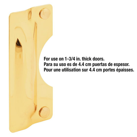 Defender Security U 9502 Entry Door Latch Shield, 7 in L, 3 in W, Steel, Brass