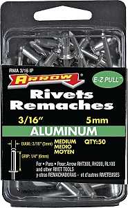 Arrow RMA3/16IP Pop Rivet, Medium, 1/4 in L, Aluminum, 50/PK