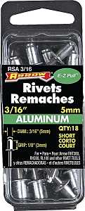 Arrow RSA3/16 Pop Rivet, Short, 1/8 in L, Aluminum, 18/PK