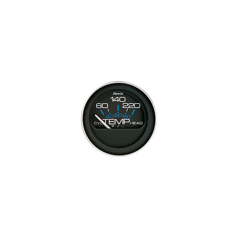 Faria Coral Black 2″ Cylinder Head Temperature Gauge With Sender (60-220F)