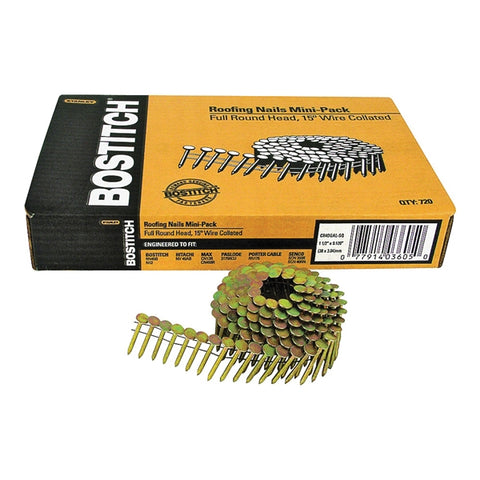 Stanley Bostitch 1-1/2 in. L Galvanized Coil Roofing Nails 7,200 pc.