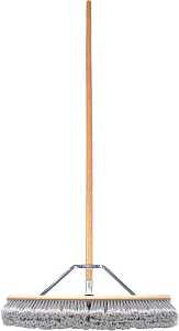 Birdwell 5025-4 Contractor Push Broom, 24 x 2-5/8 x 7/8 in Block, Gray Bristle, 3 in L Trim, Hardwood Handle