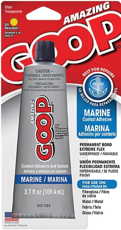 Amazing Goop 170012 Marine Adhesive, Liquid, Clear, 3.7 oz Tube