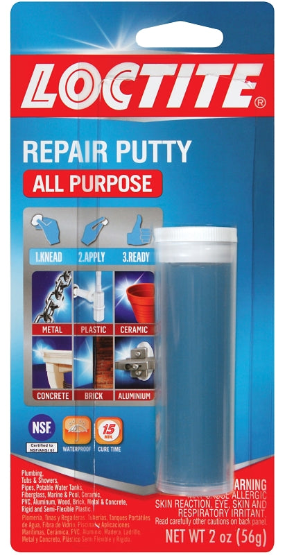 Loctite 1999131/431348 All-Purpose Repair Putty, Solid, Blue/White, 2 oz Cylinder